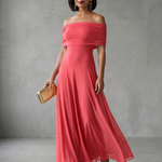 Vidabeth | Off Shoulder Draped Midi Dress