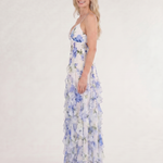 Marenetta | Watercolor Floral Ruffle Hem Sleeveless Midi Dress
