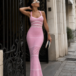 Serrin | Spaghetti Strap Crochet Detail Maxi Dress