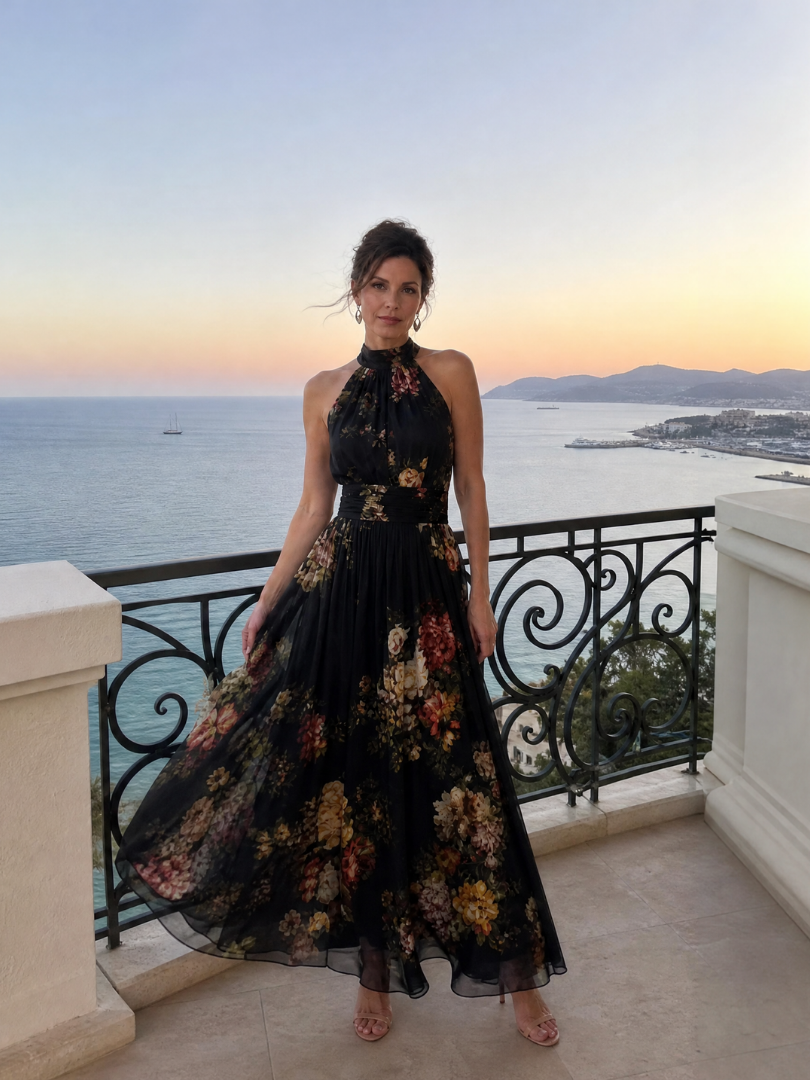 Serathea | Floral Halter Neck Midi Dress