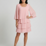Lilabeth | Layered Flare Sleeve Knee Length Dress