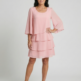 Lilabeth | Layered Flare Sleeve Knee Length Dress