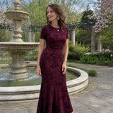 Callavia | Short Sleeve Crew Neck Midi Dress