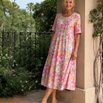 Dalnia | Printed Half Sleeve Midi Dress