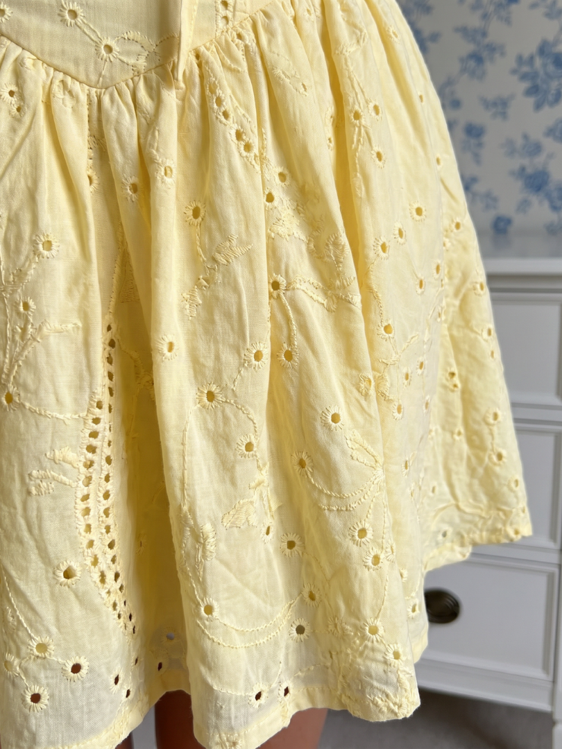 Laethea | Short Puff Sleeve Eyelet Detail Mini Dress