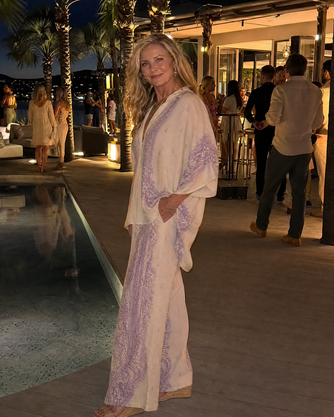 Norrose | Soft Print Oversized Shirt And Wide Leg Pants Set
