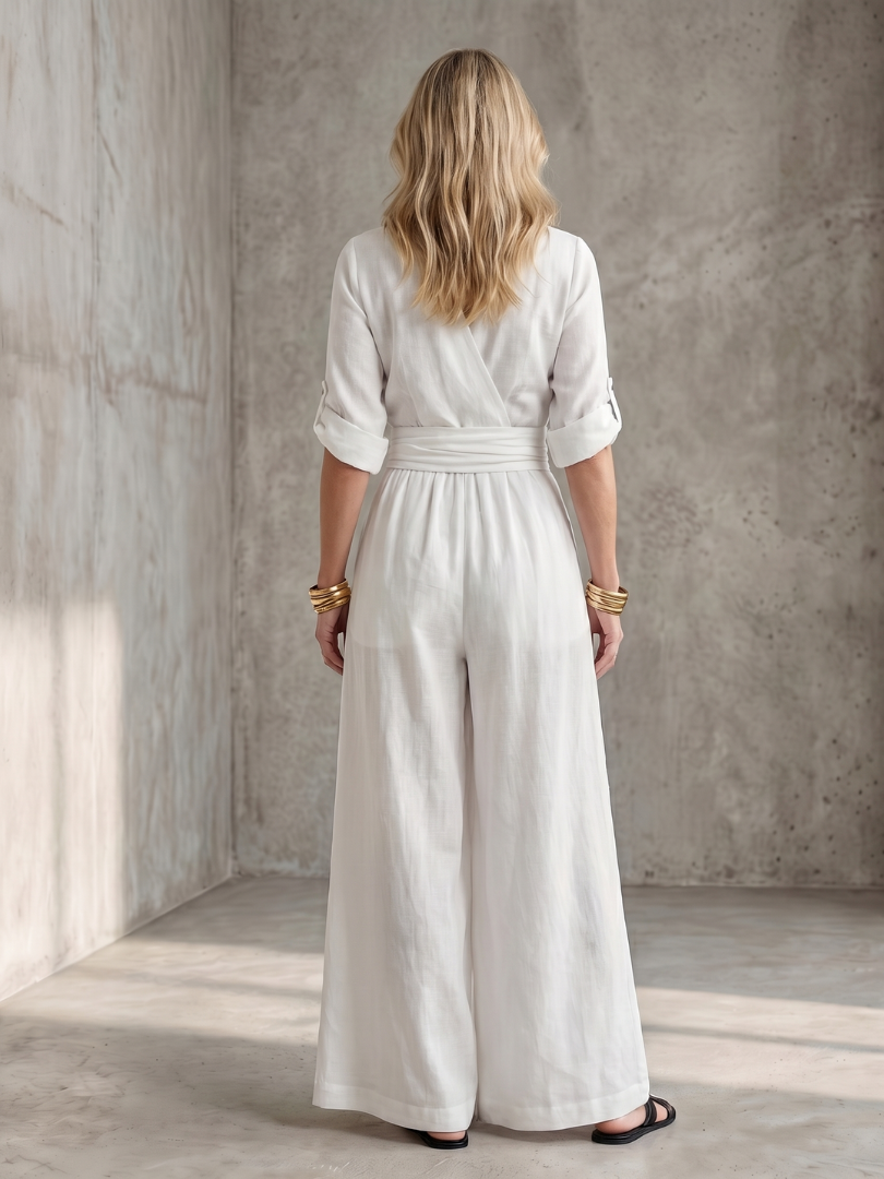 Wrennamae | Cross Front Wide Leg Jumpsuit