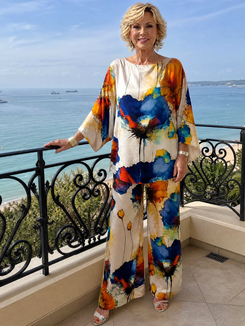 Milnia | Floral Two Piece Pant Set