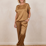 Beldra | Short Sleeve Drawstring Waist Pants Set