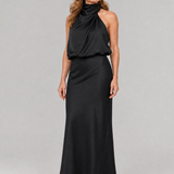 Taliana | Sleeveless Draped Neck Midi Dress