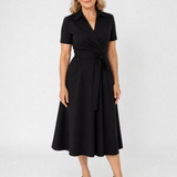 Laebeth | Collared Wrap Waist Midi Dress