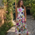 Juletta | Floral Print Sleeveless Round Neck Midi Dress