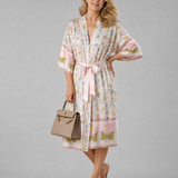 Fiossa | Floral Satin Wrap Lounge Robe