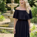 Orlalia | Off Shoulder Soft Floral Print Midi Dress