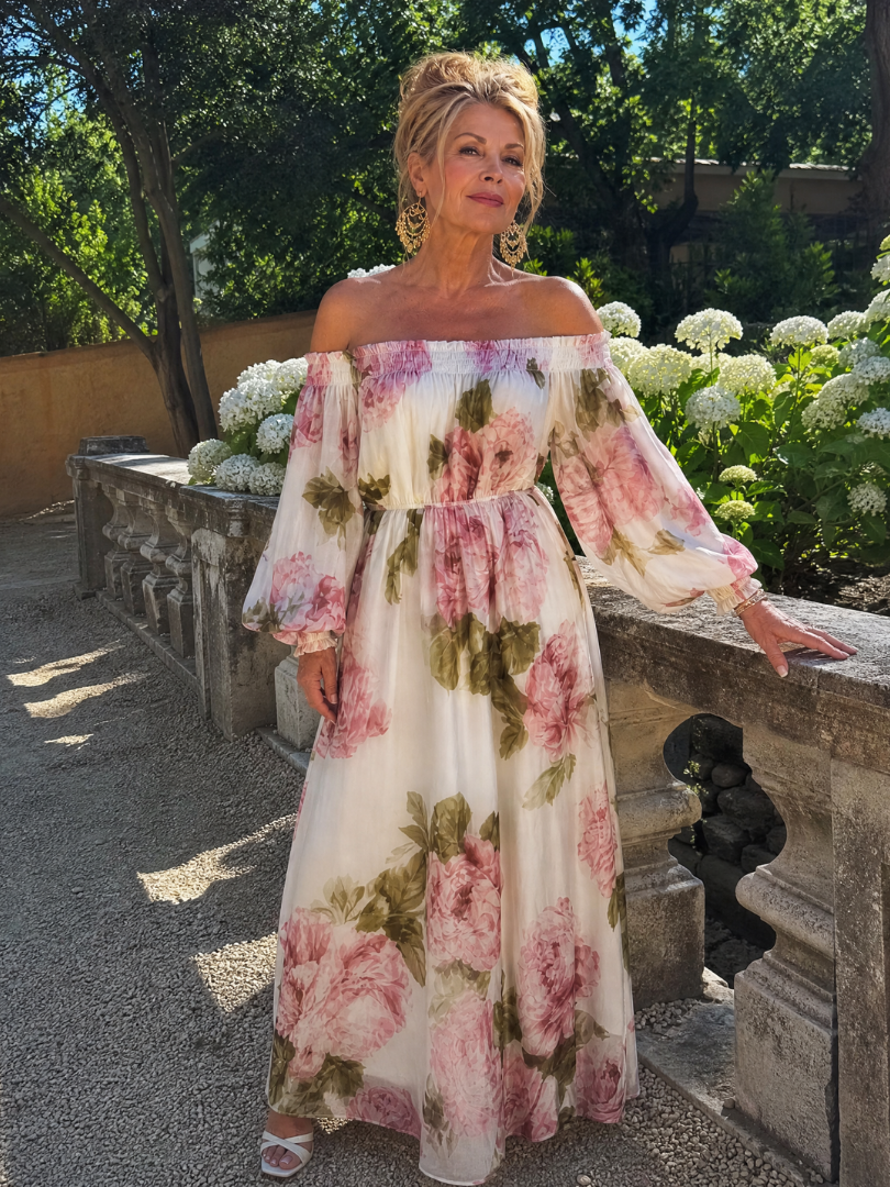 Coravia | Off Shoulder Floral Maxi Dress