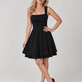 Tamsinlyn | Sleeveless Square Neck Flared Skirt Mini Dress