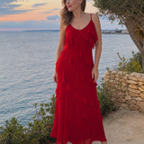 Wilda | Spaghetti Strap Layered Ruffle Detail Maxi Dress