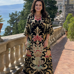 Beletta | Vivid Vintage Pattern Pocket Detail Midi Dress