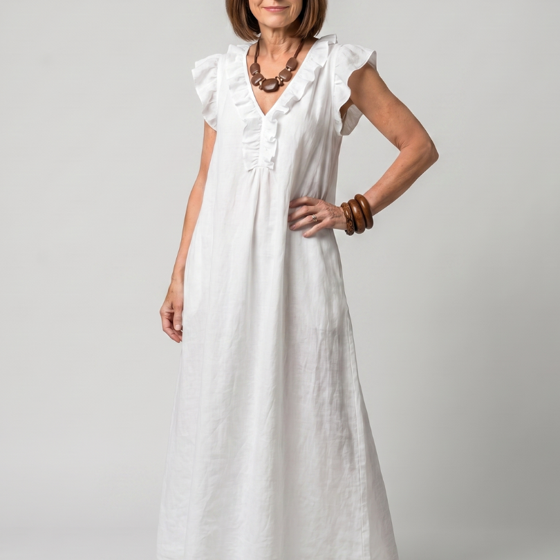 Temrose | Sleeveless Ruffle Trim Midi Dress