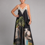 Caslyn | Scenic Print Sleeveless Flowing Midi Dress