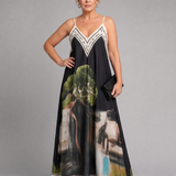 Caslyn | Scenic Print Sleeveless Flowing Midi Dress