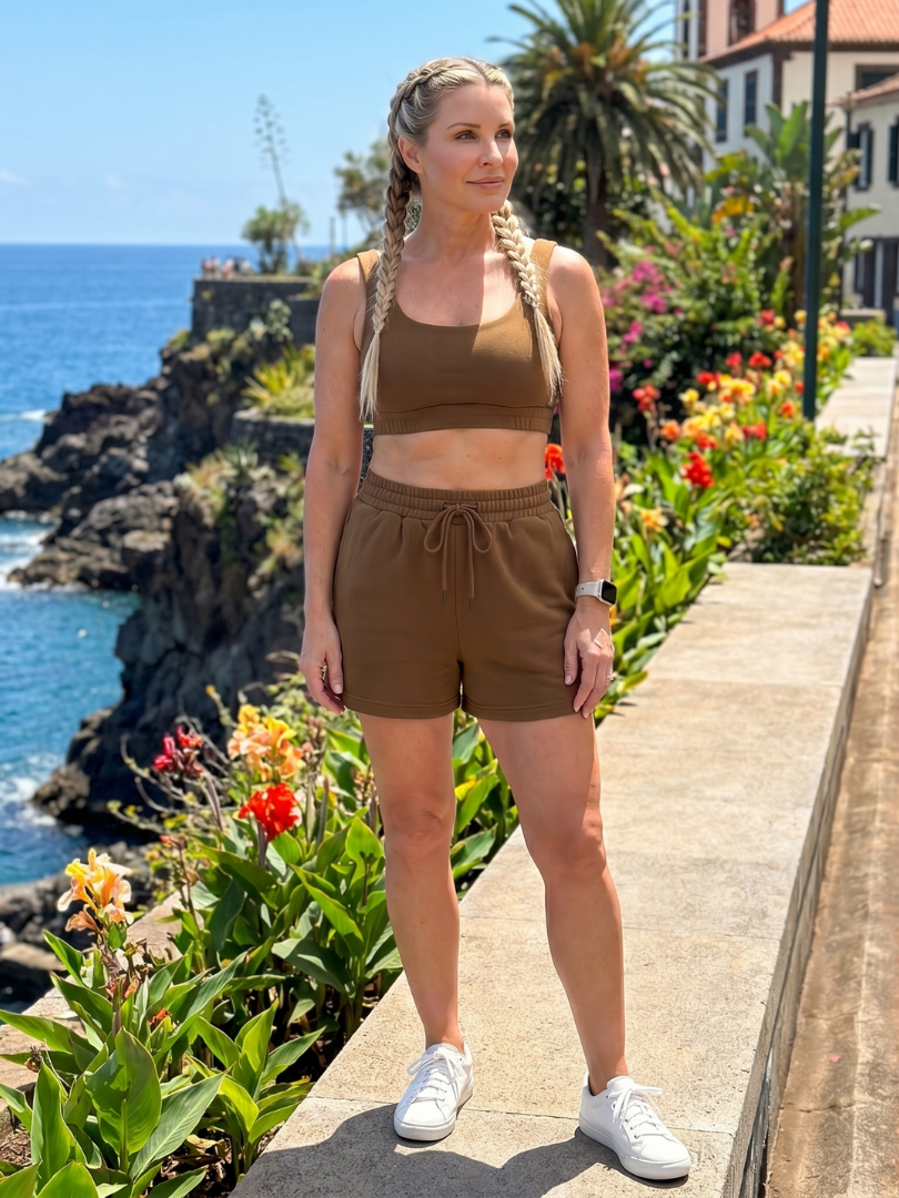 Taletta | Sleeveless Scoop Neck Crop Top And Shorts Set