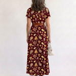 Tamsinna | Elegant Floral V-Neck Midi Dress