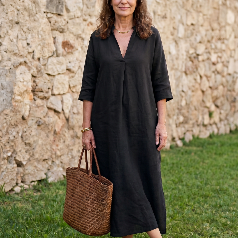 Noralora | Relaxed Straight Silhouette Midi Dress