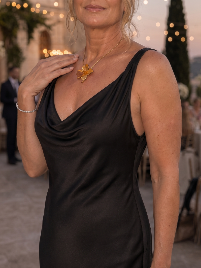 Lorlyn | Sleeveless Cowl Neck Fitted Maxi Dress