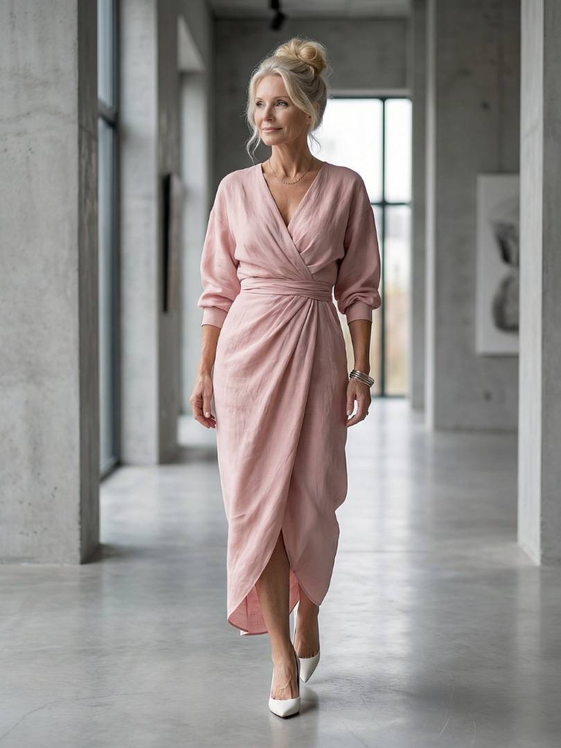 Giandra | Diagonal Drape Maxi Dress