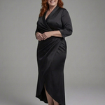 Esmesette | Long Sleeve Wrap High Low Midi Dress