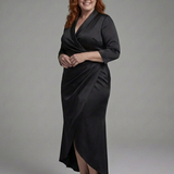Esmesette | Long Sleeve Wrap High Low Midi Dress