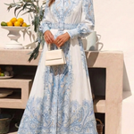 Versette | High Neck Printed Long Sleeve Maxi Dress