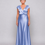 Dellora | Cap Sleeve Wrap Bodice Maxi Dress