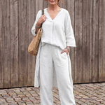 Penwynne | Loose Tunic Top Wide Leg Pant Set