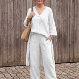 Penwynne | Loose Tunic Top Wide Leg Pant Set
