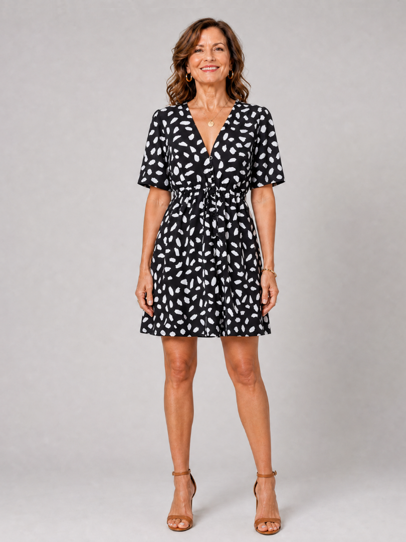 Faelette | Printed Button Front Mini Dress