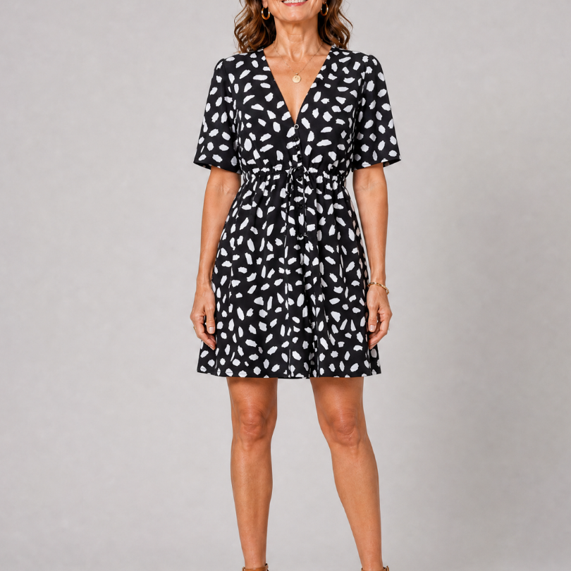 Faelette | Printed Button Front Mini Dress