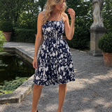 Seretta | Sleeveless Abstract Print Knee Length Dress