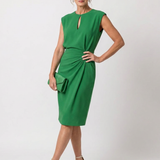 Callala | Draped Keyhole Midi Dress