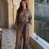 Mirbeth | Ornate Paisley Print Blouse And Wide Leg Pants Set