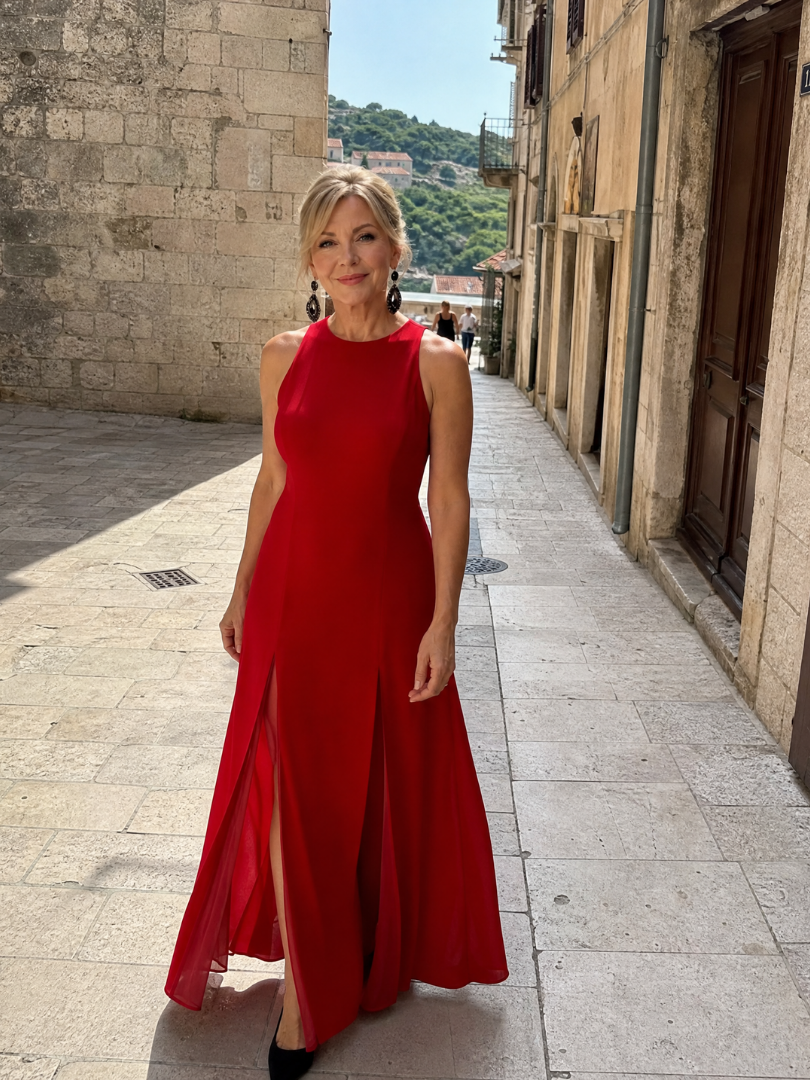 Theawyn | Sleeveless High Neck Maxi Dress