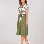 Valwen | Floral Tie Waist Midi Dress
