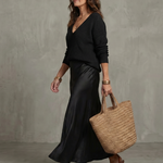 Lunwyn | Bias Fall Satin Skirt Knit Layer Set