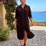 Kalney | Long Sleeve Patch Pockets Midi Dress