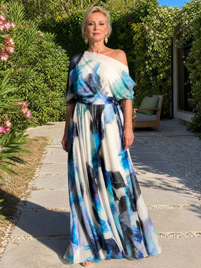 Fiosia | Off Shoulder Floral Print Maxi Dress