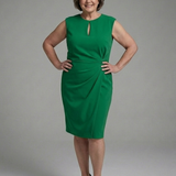 Wilina | Sleeveless Keyhole Ruched Midi Dress