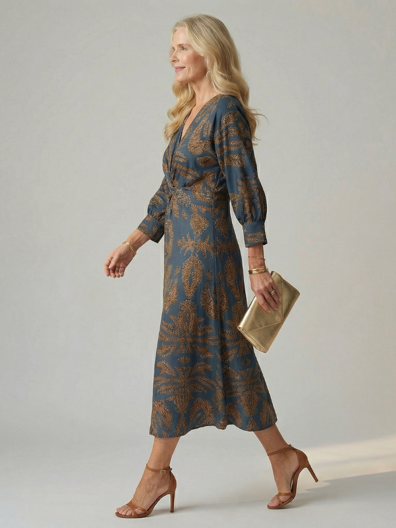 Linnsette | Natural Wrap Midi Dress