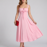 Kalwynne | Spaghetti Strap Ruched Bodice Midi Dress
