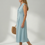 Tesbeth | Stack Button Midi Dress